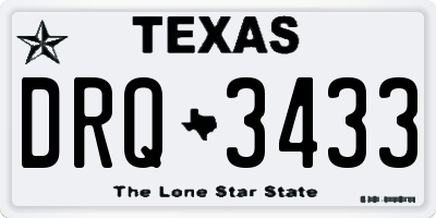 TX license plate DRQ3433