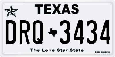 TX license plate DRQ3434