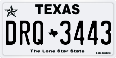 TX license plate DRQ3443