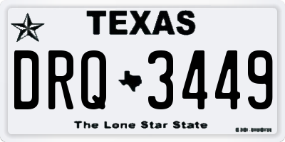 TX license plate DRQ3449