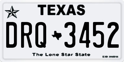 TX license plate DRQ3452
