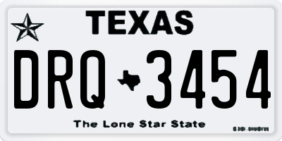 TX license plate DRQ3454