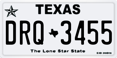 TX license plate DRQ3455