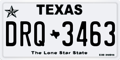 TX license plate DRQ3463