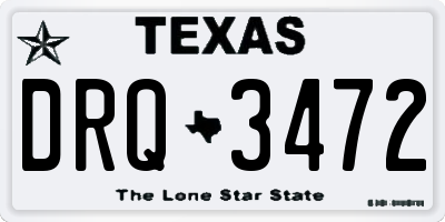 TX license plate DRQ3472