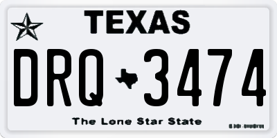 TX license plate DRQ3474