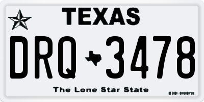 TX license plate DRQ3478