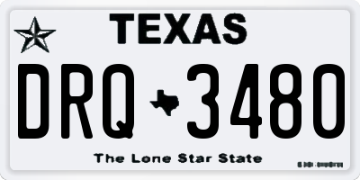 TX license plate DRQ3480