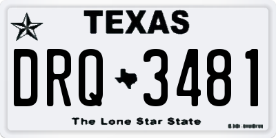 TX license plate DRQ3481