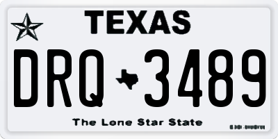 TX license plate DRQ3489