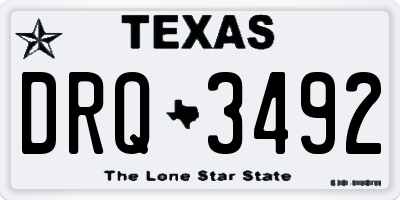 TX license plate DRQ3492