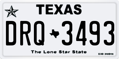 TX license plate DRQ3493