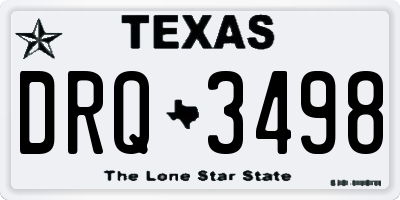 TX license plate DRQ3498