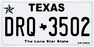 TX license plate DRQ3502