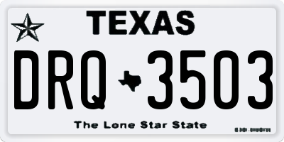 TX license plate DRQ3503