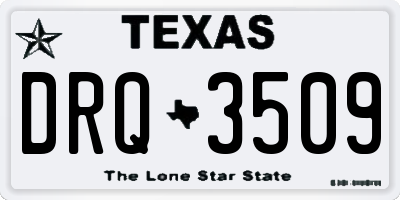TX license plate DRQ3509