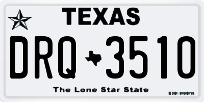 TX license plate DRQ3510
