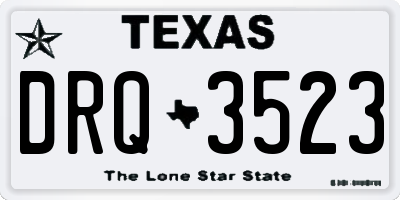 TX license plate DRQ3523