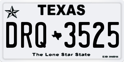TX license plate DRQ3525