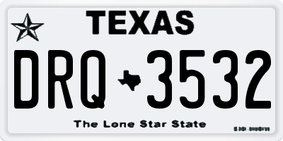 TX license plate DRQ3532