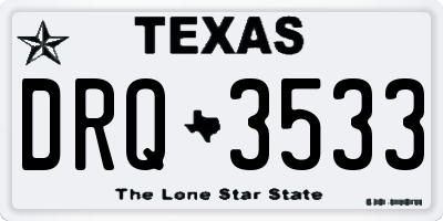 TX license plate DRQ3533