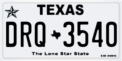 TX license plate DRQ3540