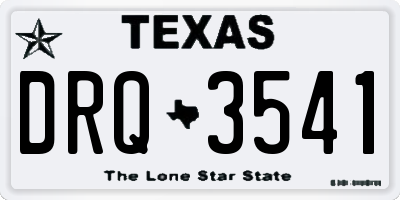 TX license plate DRQ3541