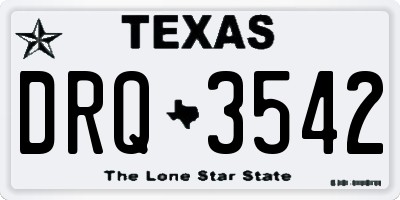 TX license plate DRQ3542