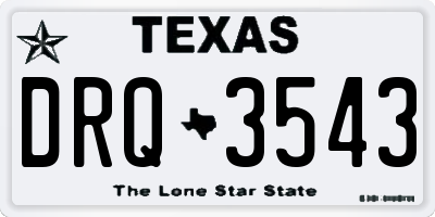 TX license plate DRQ3543