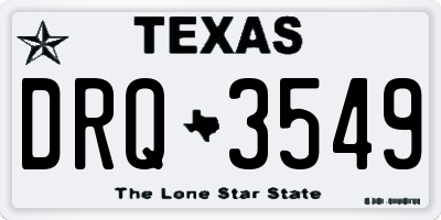 TX license plate DRQ3549