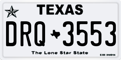 TX license plate DRQ3553