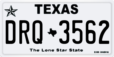 TX license plate DRQ3562