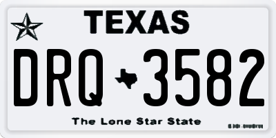 TX license plate DRQ3582
