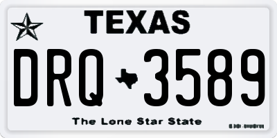 TX license plate DRQ3589