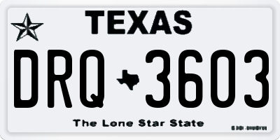 TX license plate DRQ3603
