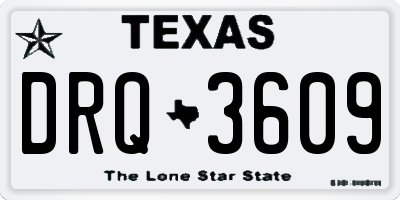 TX license plate DRQ3609