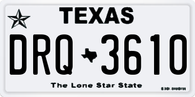 TX license plate DRQ3610