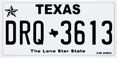 TX license plate DRQ3613
