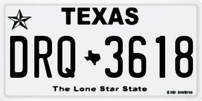 TX license plate DRQ3618