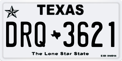 TX license plate DRQ3621