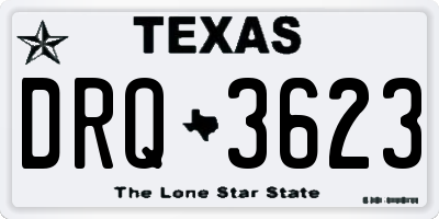 TX license plate DRQ3623
