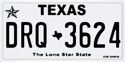 TX license plate DRQ3624
