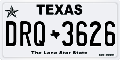 TX license plate DRQ3626