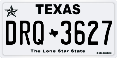 TX license plate DRQ3627