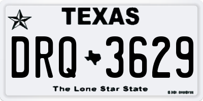 TX license plate DRQ3629