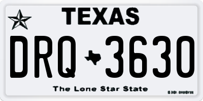 TX license plate DRQ3630