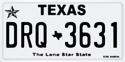 TX license plate DRQ3631