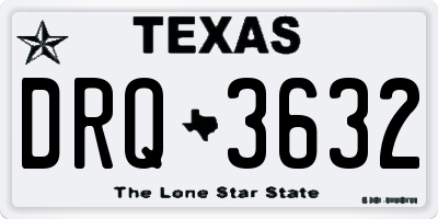 TX license plate DRQ3632