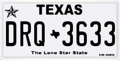 TX license plate DRQ3633