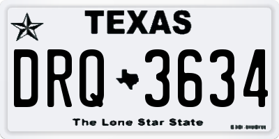 TX license plate DRQ3634